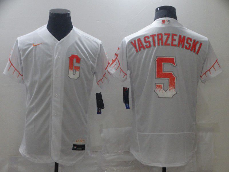 Men San Francisco Giants #5 Yastrzemski City Edition White Elite Nike 2021 MLB Jersey->san francisco giants->MLB Jersey